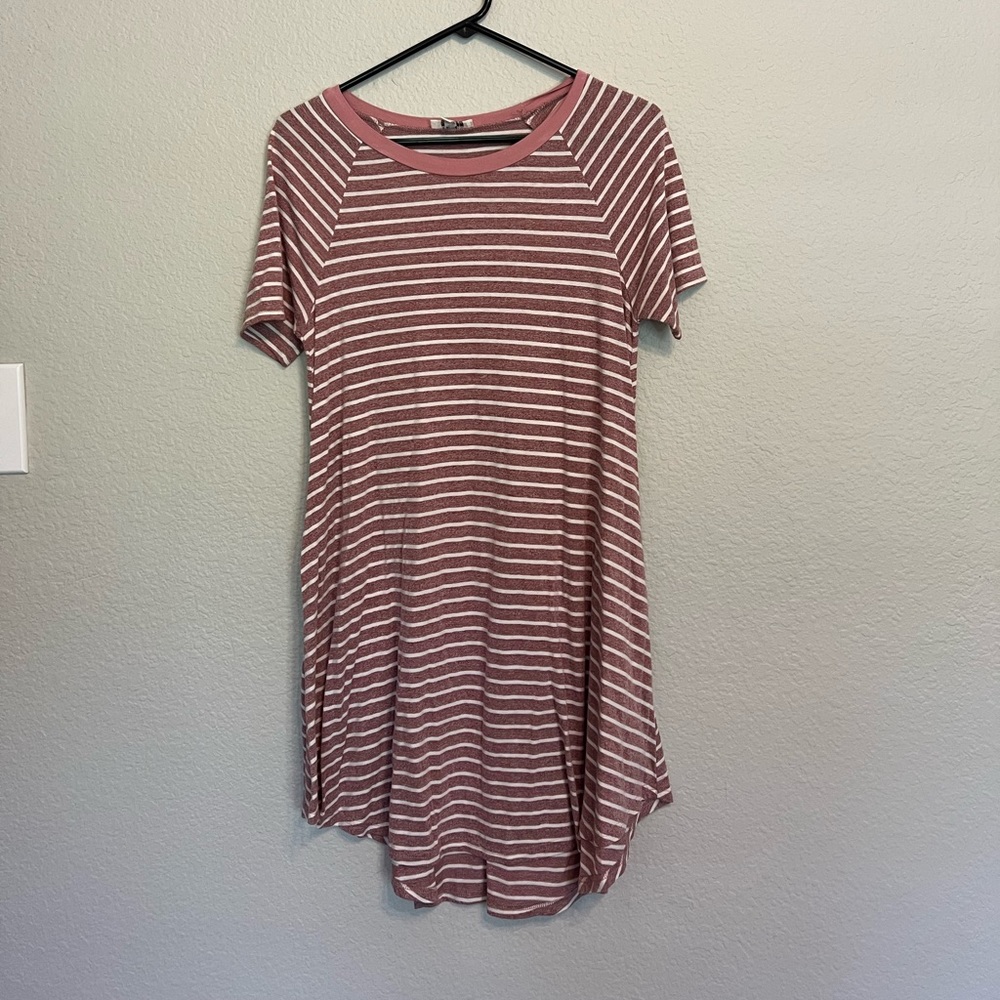 Pink and White Striped Dress